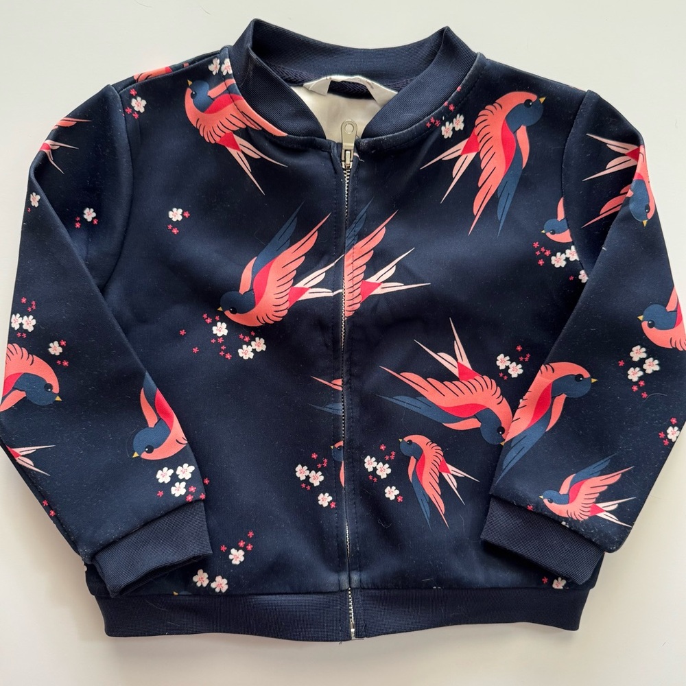 H&M bomber jacket with swallows design